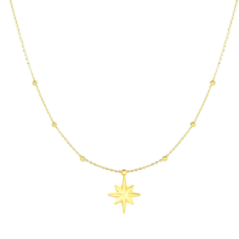 14K Gold North Star Necklace