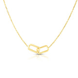 14K Gold Interlocking Rectangles Necklace