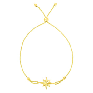 14K Gold North Star Bolo Bracelet