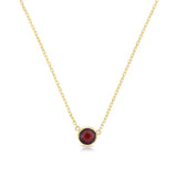 14K Gold & Garnet Solitaire Necklace