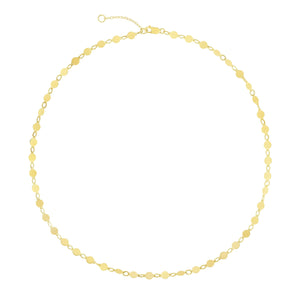 14K Gold Mirror Chain Choker