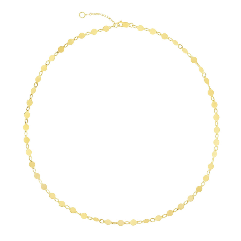 14K Gold Mirror Chain Choker