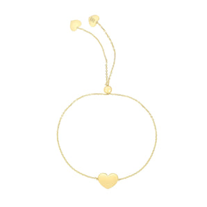 14K Gold Heart Friendship Bracelet