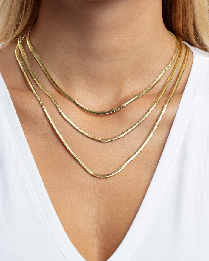 14K 3.3mm Oval Snake Chain