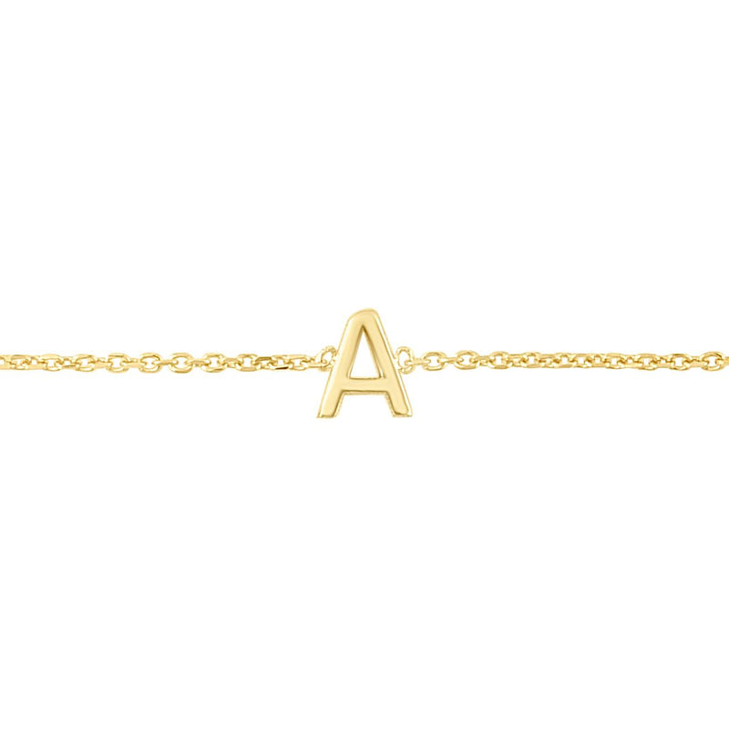 14K Mini Initials Bracelet - ALL LETTERS