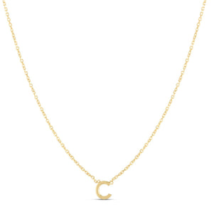 14K Mini Initials Necklace Series - ALL LETTERS