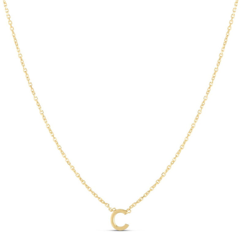 14K Mini Initials Necklace Series - ALL LETTERS