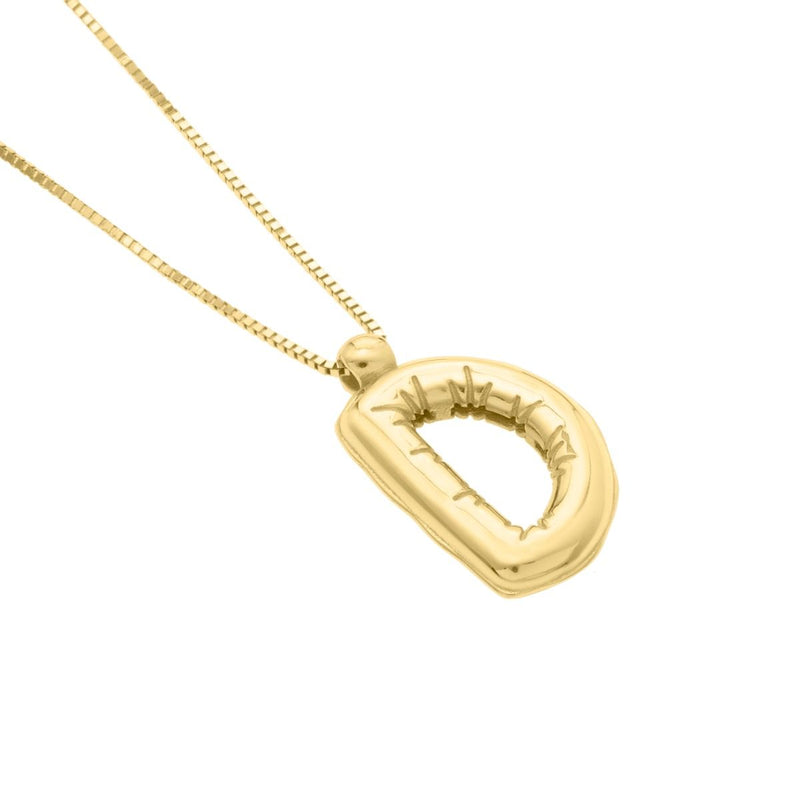 14K Helium Initial Pendant - ALL LETTERS