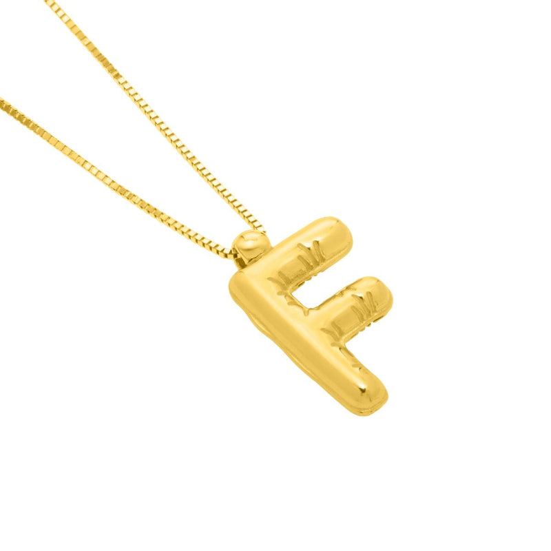 14K Helium Initial Pendant - ALL LETTERS