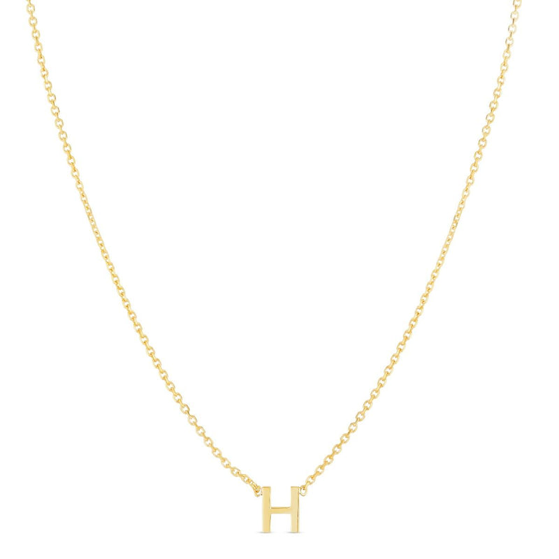 14K Mini Initials Necklace Series - ALL LETTERS