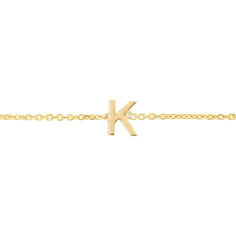 14K Mini Initials Bracelet - ALL LETTERS