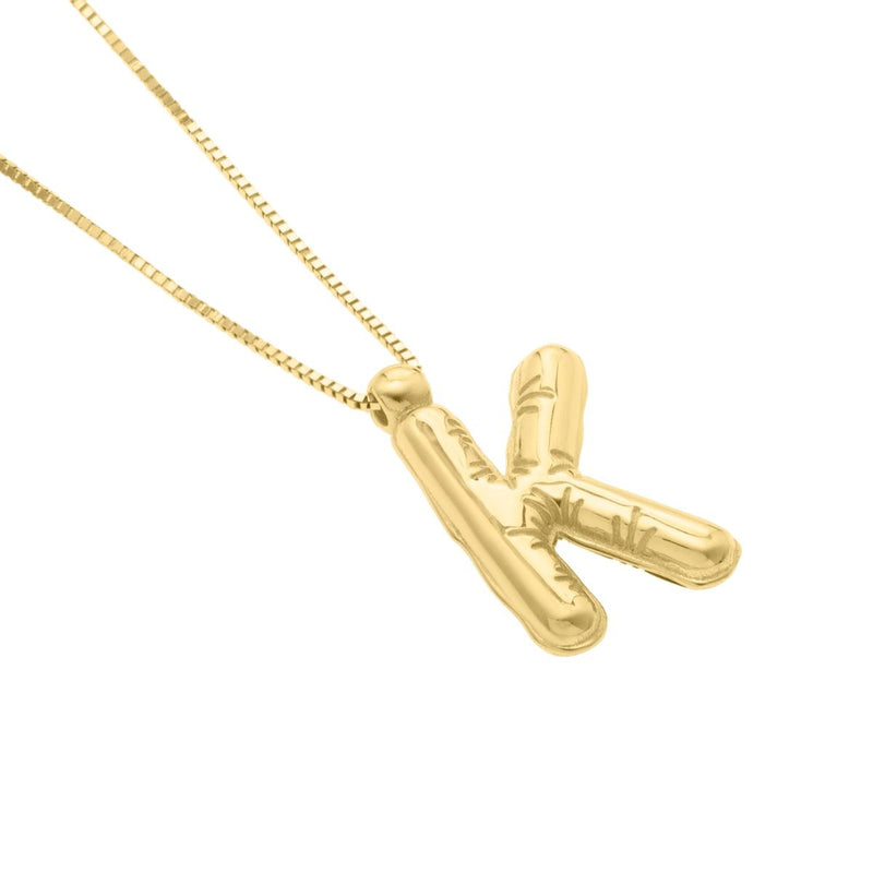 14K Helium Initial Pendant - ALL LETTERS
