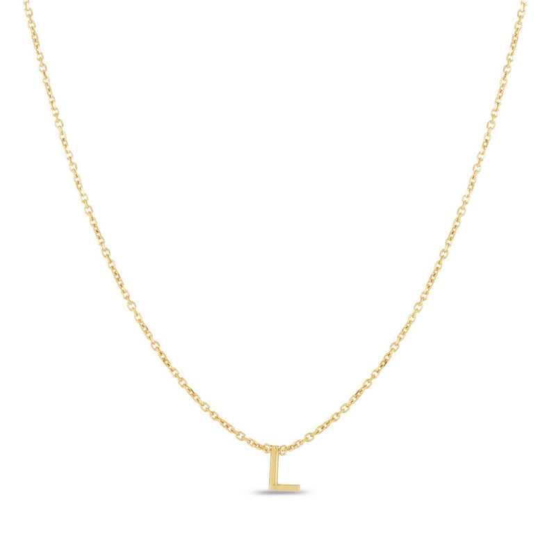 14K Mini Initials Necklace Series - ALL LETTERS