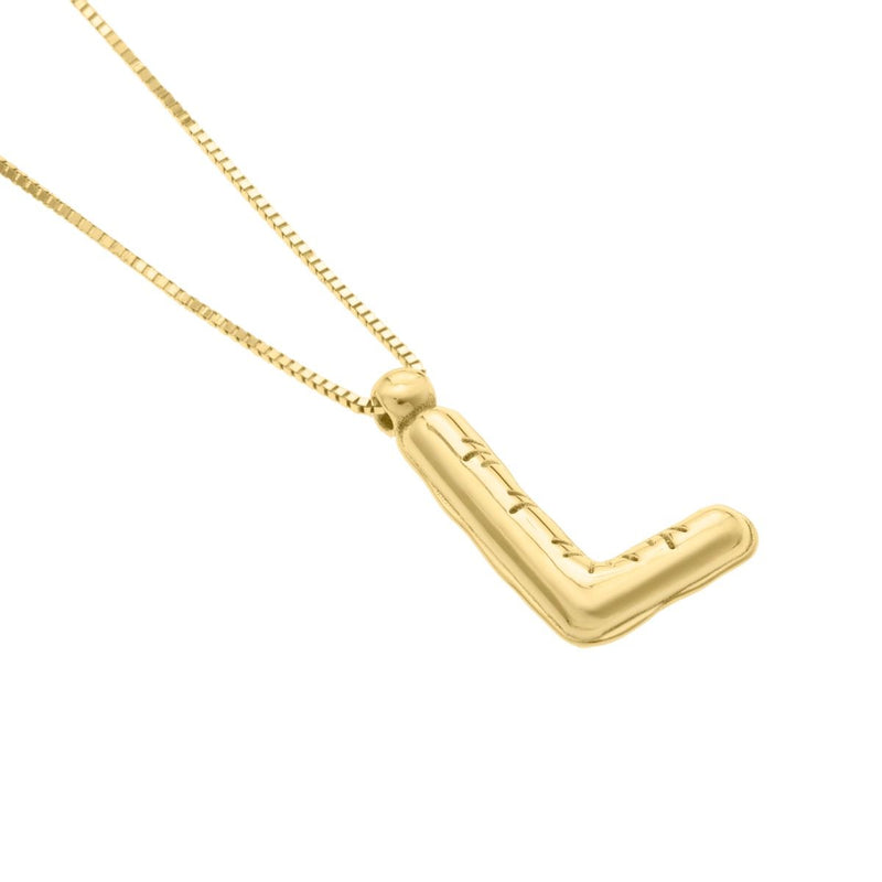 14K Helium Initial Pendant - ALL LETTERS
