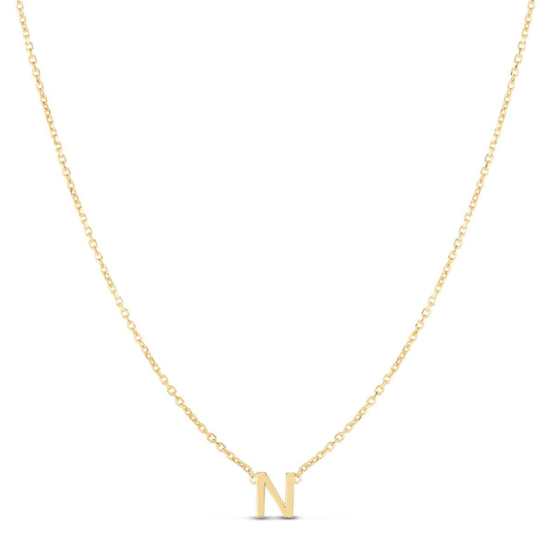 14K Mini Initials Necklace Series - ALL LETTERS