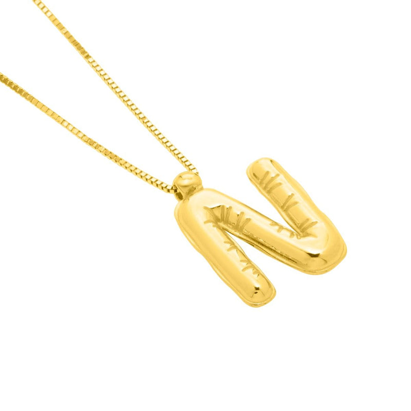 14K Helium Initial Pendant - ALL LETTERS