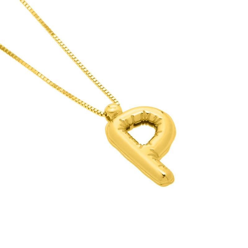 14K Helium Initial Pendant - ALL LETTERS