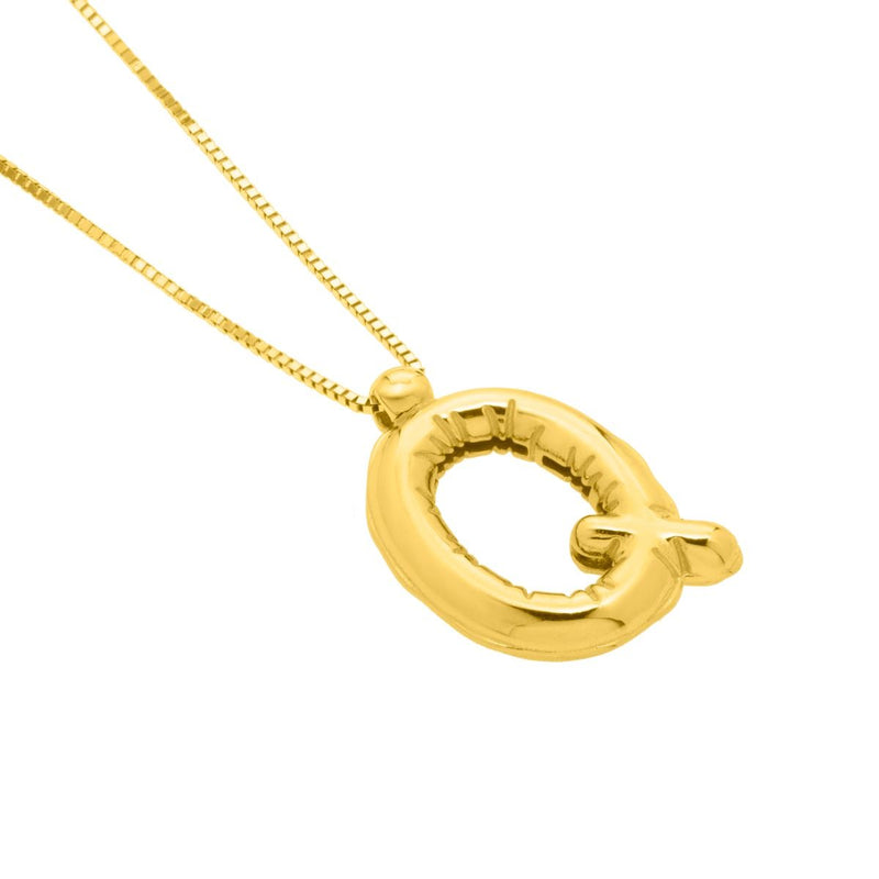 14K Helium Initial Pendant - ALL LETTERS