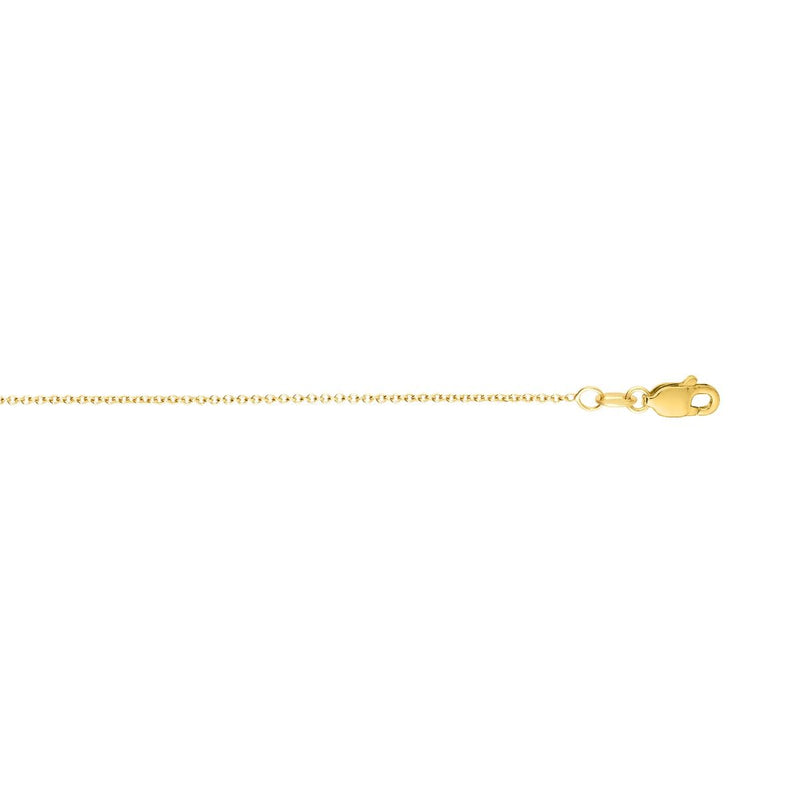 14K Gold 1.1mm Round Cable Chain