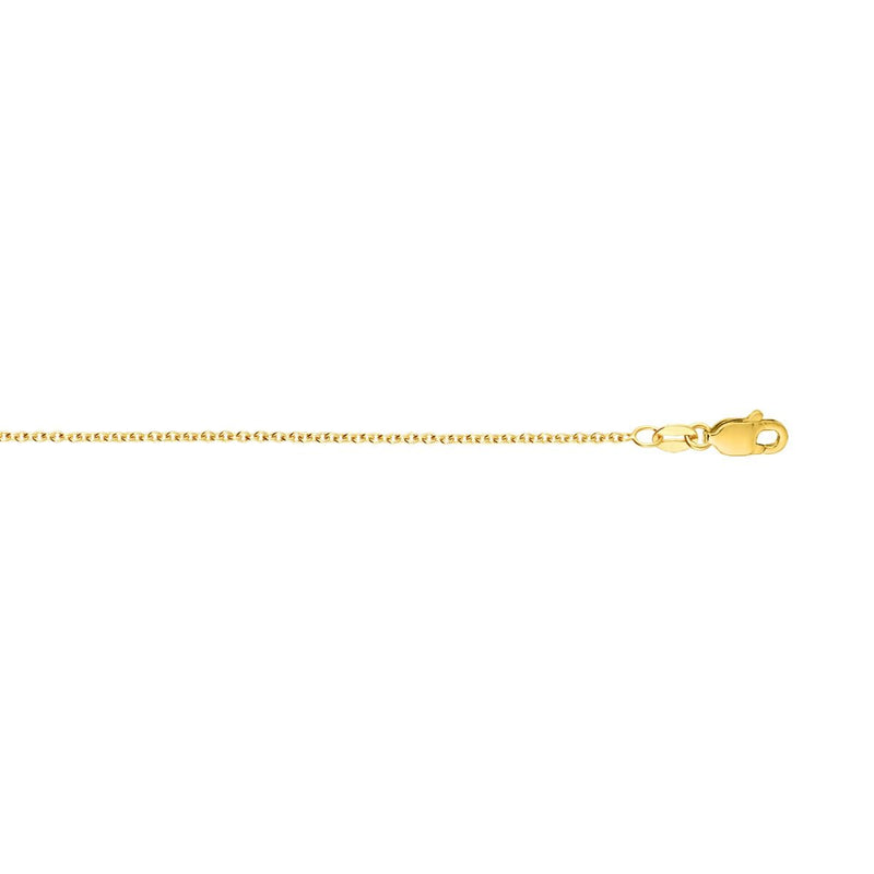14K Gold 1.3mm Round Cable Chain