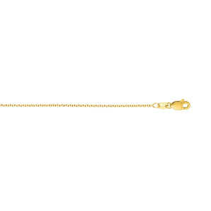 14K Gold 1.3mm Round Cable Chain