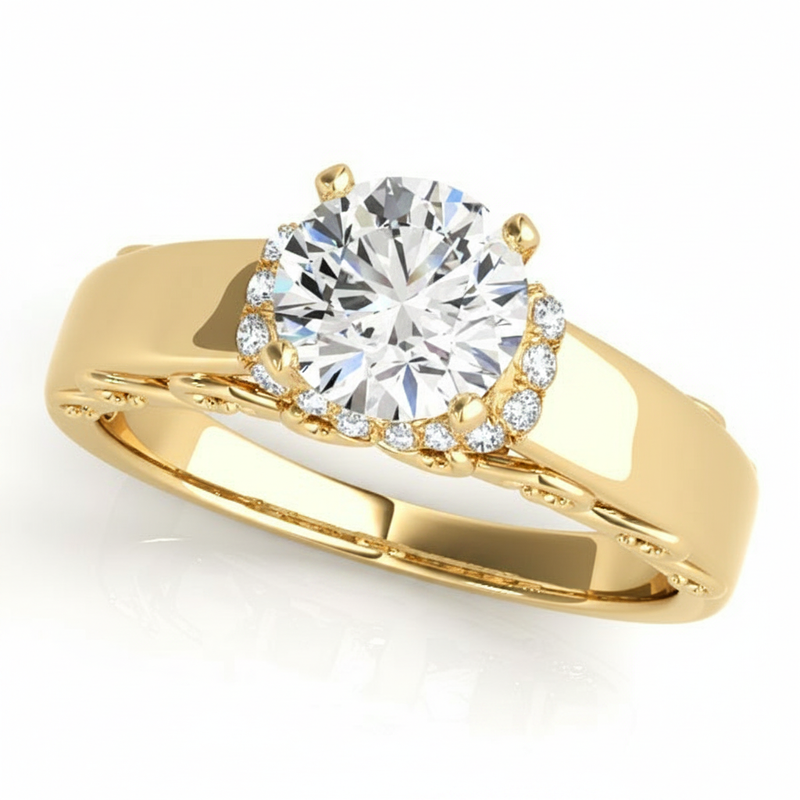 Remounts Any Shape Engagement Ring — Yellow Gold