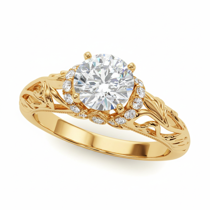 Remounts Any Shape Engagement Ring — Yellow Gold