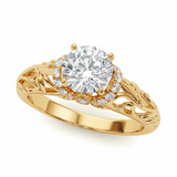 Remounts Any Shape Engagement Ring — Yellow Gold