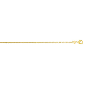 14K Gold 1.1mm Oval Cable Chain