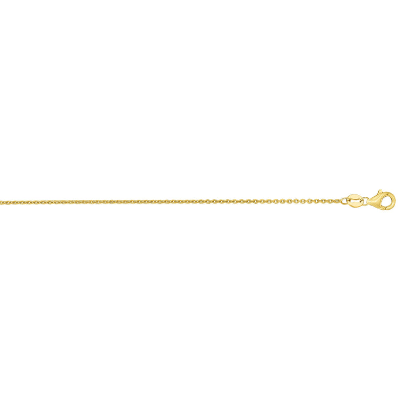 14K Gold 1.1mm Oval Cable Chain