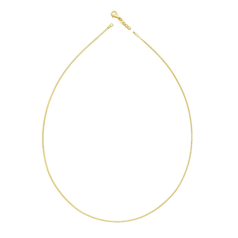 14K Gold 1mm Round Omega with Screw off Lock