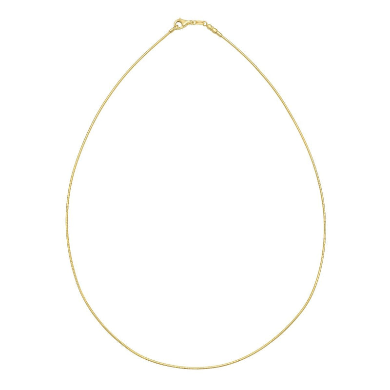 14K Gold 1mm Round Omega with Screw off Lock