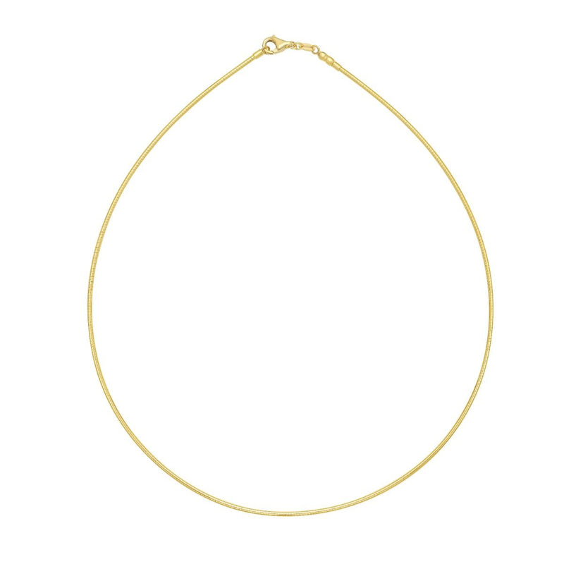 14K Gold 1.5mm Round Omega with Screw off Lock