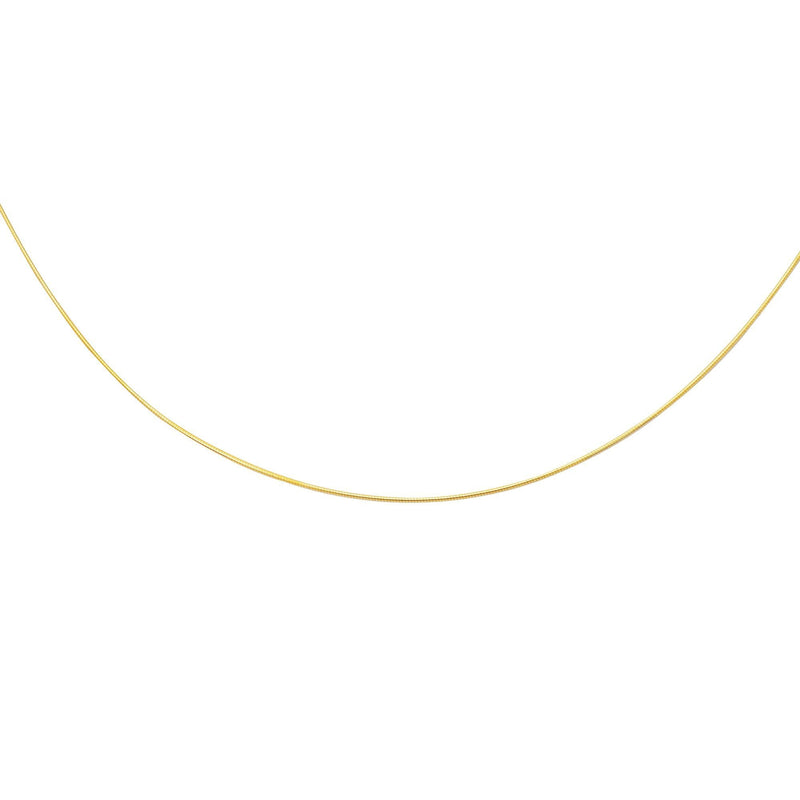 14K Gold 1mm Round Omega with Screw off Lock