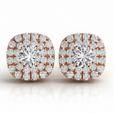 1/3 ctw Round Center Cushion Halo — Rose Gold
