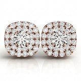 1/3 ctw Round Center Cushion Halo — Rose Gold