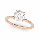 Round Center Engagement Ring — Rose Gold