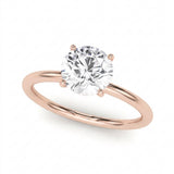 Round Center Engagement Ring — Rose Gold