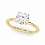Round Center Engagement Ring — Yellow Gold