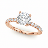 Round Center Engagement Ring — Rose Gold