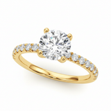 Round Center Engagement Ring — Yellow Gold