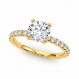 Round Center Engagement Ring — Yellow Gold