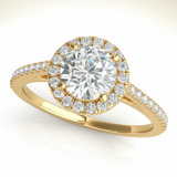 Round Halo Engagement Ring — Yellow Gold