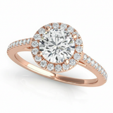 Round Halo Engagement Ring — Rose Gold