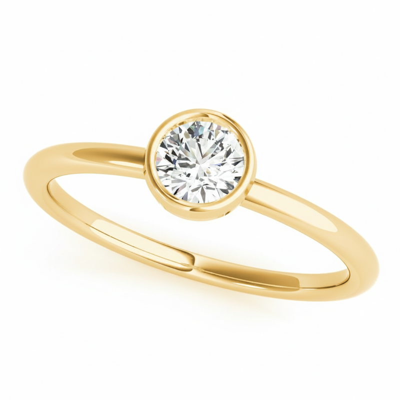 1/3 ctw Round Solitaire Stackable — Yellow Gold