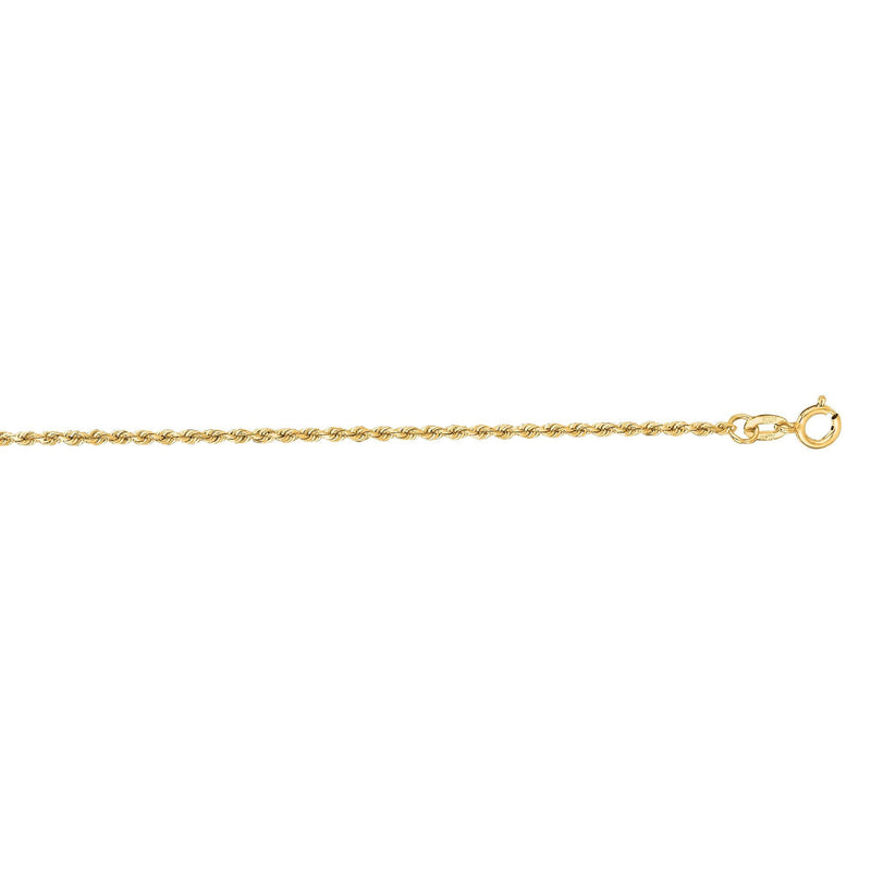 14K Gold 1.4mm Diamond Cut Royal Rope Chain