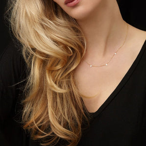 14K Gold Dangle Spike Necklace