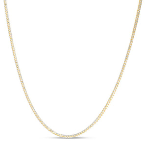 14K 2.3mm Round Pave Franco Chain