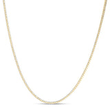 14K 2.3mm Round Pave Franco Chain