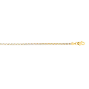 14K 2.3mm Round Pave Franco Chain